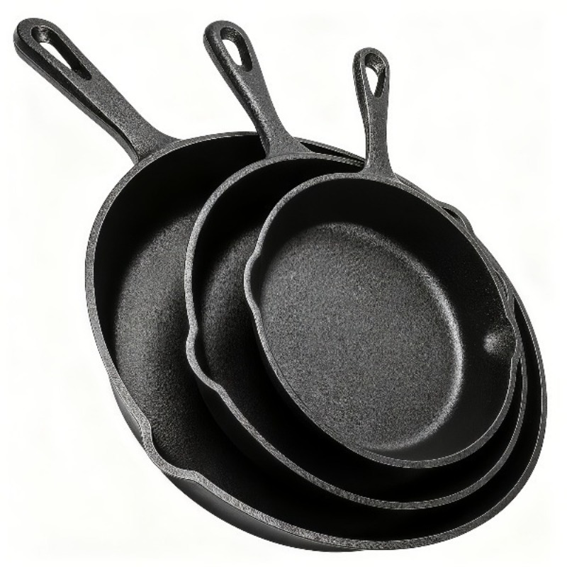 Camping Cooking Without Gas - Set Wajan Besi Cor 3 Buah