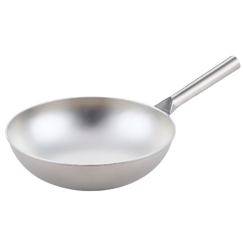 Camping Cooking Without Gas - Wajan Titanium Murni Alas Bulat 30/32/34/36/38cm,