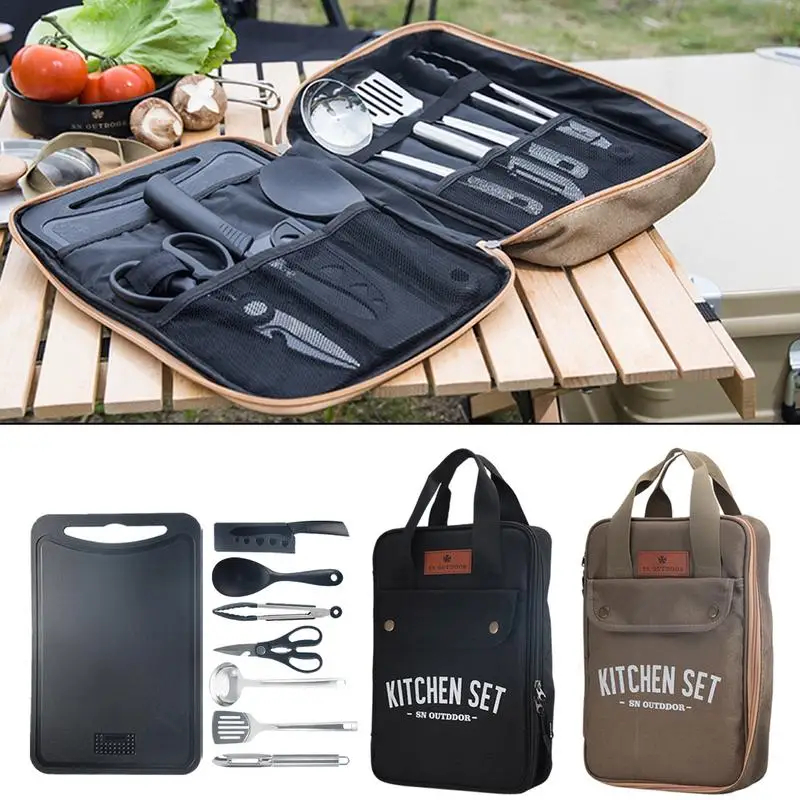 Camping Cooking Utensil Set - 8pcs Set Peralatan Masak Camping Portabel