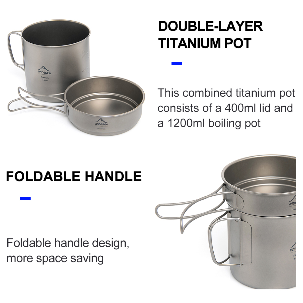 Widesea Panci Berkemah Titaniu - Camping Cooking Utensil Set ulasan dan harga