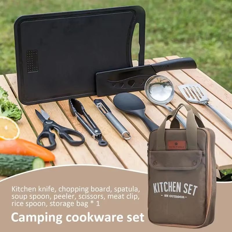 8 Buah Set Peralatan Masak Dap - Camping Cooking Utensil Set ulasan dan harga
